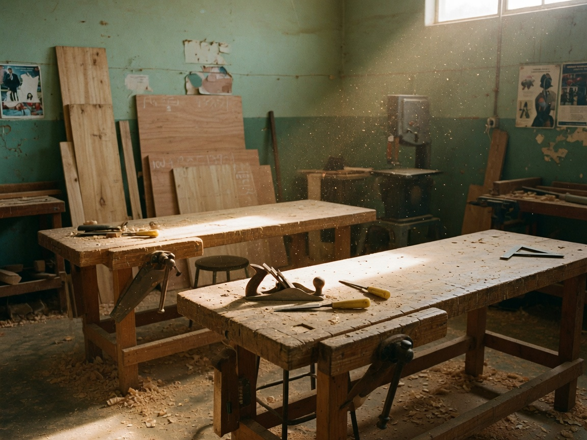A quiet South African workshop at the end of the day